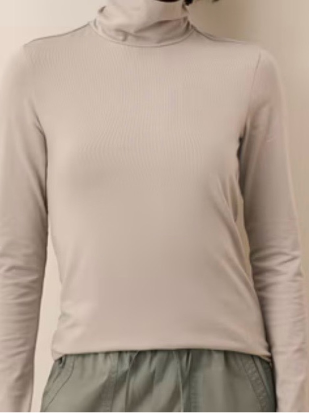 Pact Organic Cotton Classic Slim Turtleneck Long-Sleeve Top - Nickel Grey
